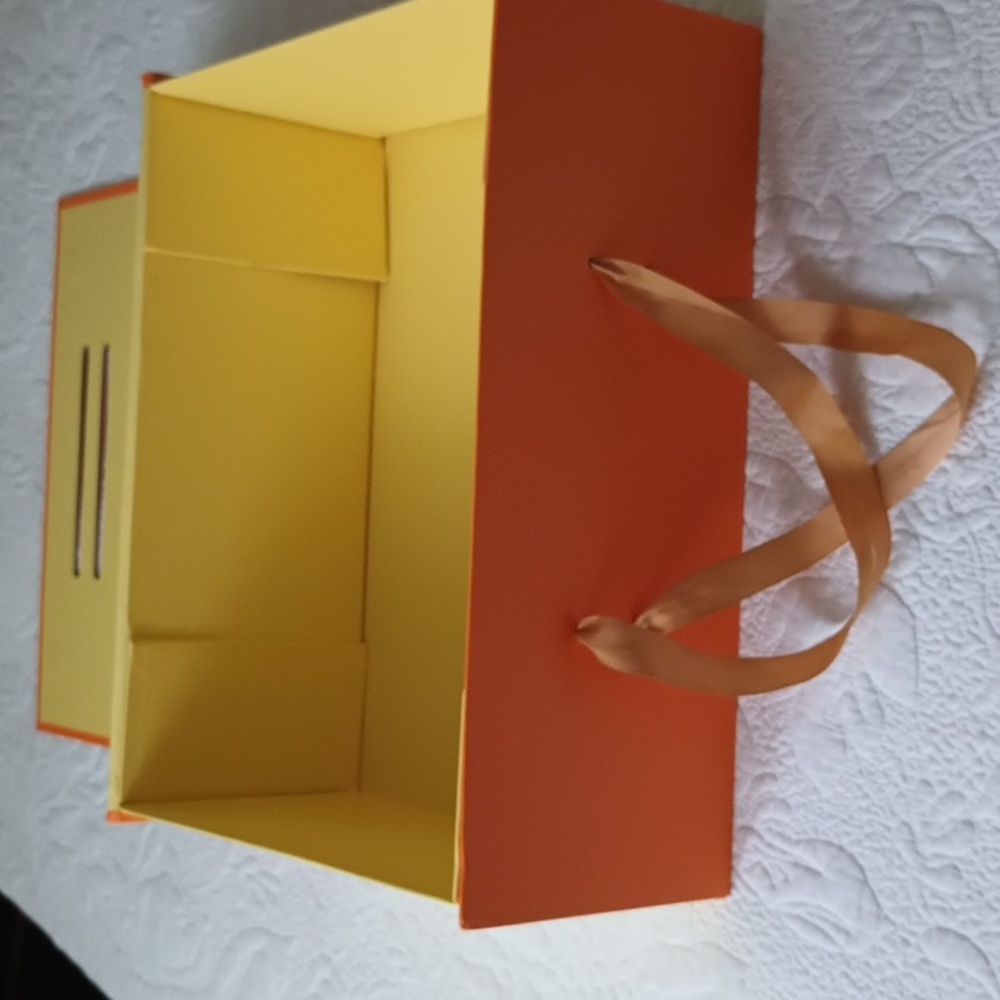 Louis Vuitton Signature Orange & Gold Storage Magnetic Handles Box Large - Picture 6 of 9